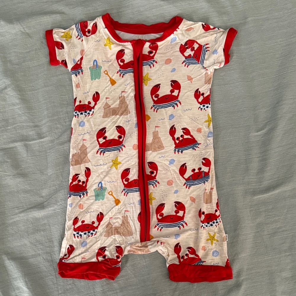 Little Sleepies Shorty Romper - Beach Buddies